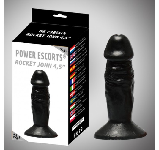 Rocket john 4,5 inch black realistic dildo 4,5 inch / 11,5 cm